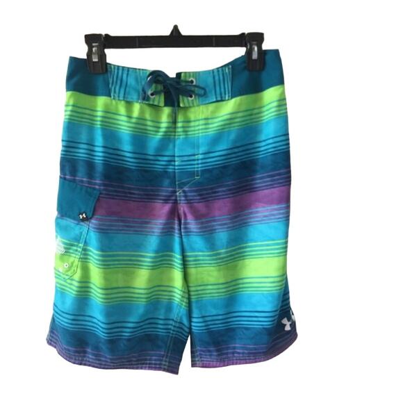 Under Armour Mens Loose Reblek Striped Boardshorts size  30 - Picture 1 of 5